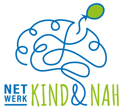 Logo van doelgroepnetwerk kind en n a h. N a h staat voor niet aangeboren hersenletsel